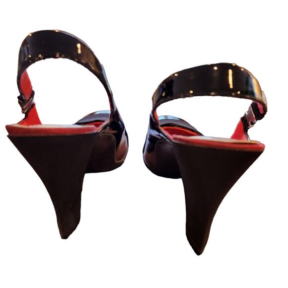 Kenneth Cole Reaction Heels Size 8.5 Hype Dream Black Slingback Pumps Square Toe - Picture 4 of 11